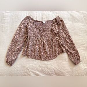 American Eagle Outfitters Floral Off-Shoulder Blouse